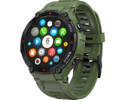 Nuvance Outdoor Smartwatch - 45 mm - IP67 Waterdicht - Bluetooth Smartwatch voor Dames en Heren - Smartwatches - Groen