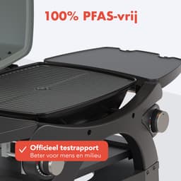 KitchenBrothers Gas BBQ - Staand en Tafelmodel Barbecue - 2 Branders - PFAS Vrij - Tafelbarbecue - Anti-aanbaklaag - 37x48 cm Grilloppervlak - Zwart — thumbnail 5