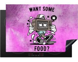 KitchenYeah® Inductie beschermer 76x51.5 cm - Televisie - Eten - Vintage - Kookplaataccessoires - Afdekplaat voor kookplaat - Inductiebeschermer - Inductiemat - Inductieplaat mat