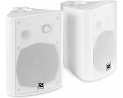 Speakerset Bluetooth - Power Dynamics DS65MW - Met mp3 speler en muurbeugels - Wit