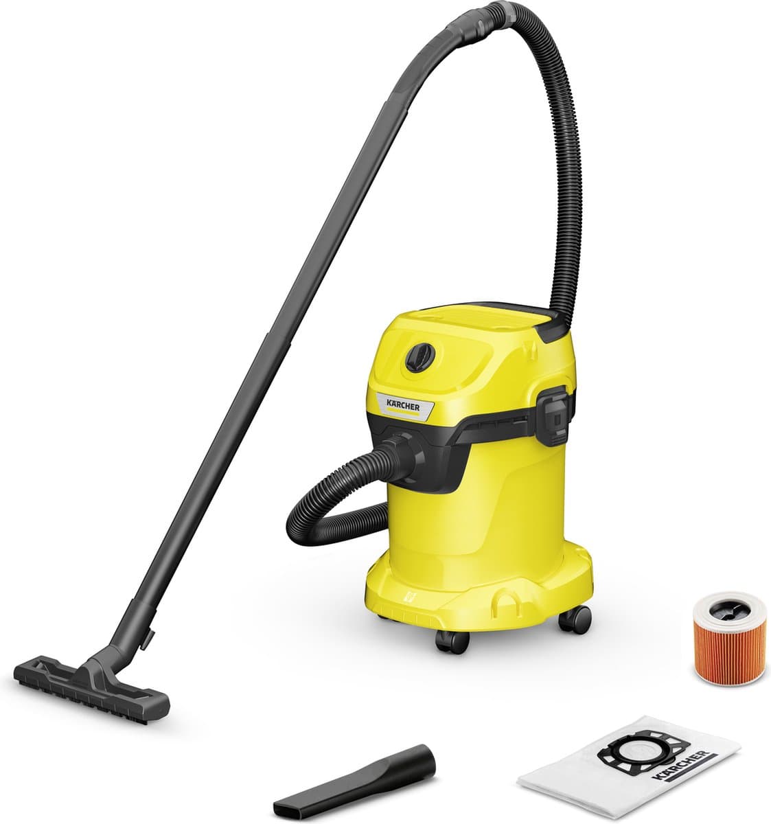 Kärcher WD 3 V-17/4/20 Nat- en Droogzuiger - 1000 W - 17 liter - Patroonfilter — afbeelding 1