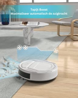 2-in-1 Robotstofzuiger met Laadstation - Met Dweilfunctie (Excl. Dweilaccessoires) - 3.0 Technologie - 120 min. - Robotstofzuigers - Dweilrobot - Huisdieren - Stofzuiger - Spraakbesturing & App - Donkergrijs — thumbnail 4