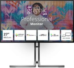 AOC U27U3CV - 4K Creative Monitor - Grafisch Design - Calman Ready - USB-C Dock - 27 inch — thumbnail 1
