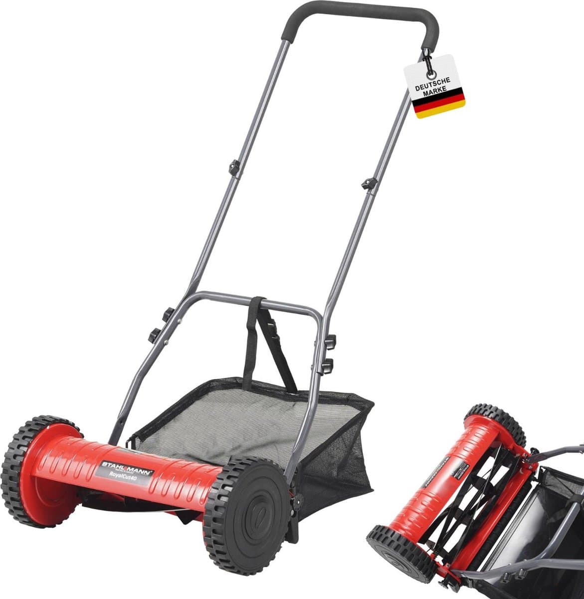 STAHLMANN RoyalCut Handmaaier Kooimaaier - Grasmaaier met 40 of 30 cm Maaibreedte, 27 liter Grasopvangbak, 4-traps Maaihoogteverstelling - Handmatige Grasmaaier Kooimesmaaier - Stil en Milieuvriendelijk — afbeelding 1