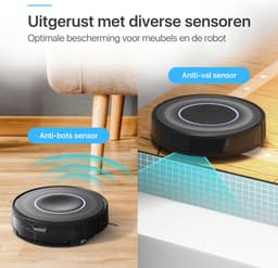 Avalect CleanMate - Robotstofzuiger met dweilfunctie - Met laadstation - dweilrobot - Ideaal voor huisdieren - Gyroscoop - val & object detectie - Vloerdetectie - Met App - Zwart — thumbnail 4