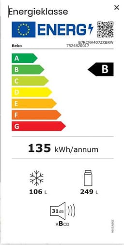 Beko B7RCNA407ZXBRW harvestfresh vrijstaande koel-vries combinatie donker RVS 203,5 cm — thumbnail 3