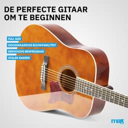 Akoestische gitaar voor beginners - MAX SoloJam Western gitaar 4/4 - incl. gitaar stemapparaat, gitaartas en 2x plectrum - Bruin (hout) — thumbnail 2