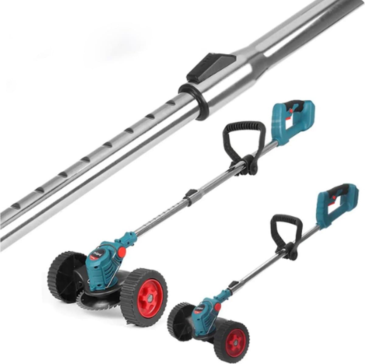 MKSS® Zweefmaaier - Bosmaaier Electrisch - Grastrimmer met Accu - Grasmaaier - Handmaaier met Wielen - Licht Blauw — afbeelding 1