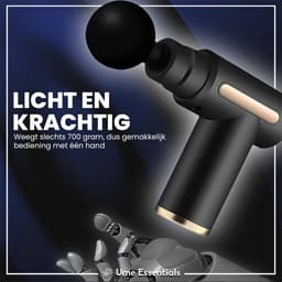 Ume Essentials - Massage Gun - Professioneel en Krachtig - Massage Apparaat - Draadloos - Fitness - Zwart — thumbnail 5