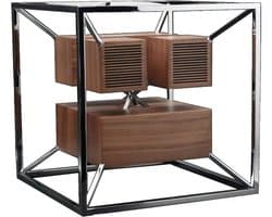 AeroFrame HD 1 – HiFi-speaker – Chroom met houtafwerking