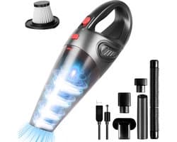 Handstofzuiger, 8500PA Krachtige Stofzuigers, 120W Auto Stofzuiger, Draagbare stofzuiger, Draadloze Stofzuiger met USB Oplaadbare, Stofzuiger Nat/Droog Voor Thuis, Kantoor, Auto