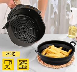 STRICX Siliconen Airfryer Ovenschaal 20 cm - Herbruikbaar en BPA-vrij - Universeel voor airfryer en oven - Snack Bakvorm - Hittebestendig Accessoire - Gezond frituren - Duurzaam inzetstuk voor heteluchtfriteuse - Gezond Frituren — thumbnail 6
