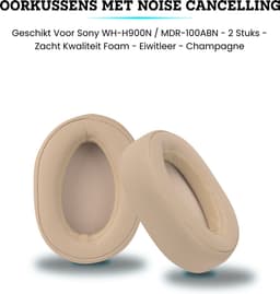 Somstyle Oorkussens Geschikt Voor Sony WH-H900N & MDR-100ABN - 2 Stuks - Zacht Foam - Eiwitleer - Champagne — thumbnail 4