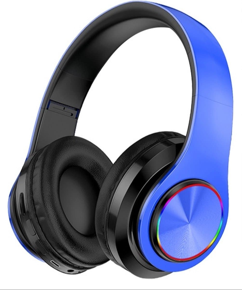 Pro Care Excellent Quality® Headset met Microfoon LED verlichting - Headset Draadloos - Bluetooth - Active Noise Reduction - SD card mogelijkheid - Kleur Blauw — afbeelding 1