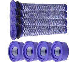 4x Set HEPA Pre- & Post Filter geschikt voor Dyson V7 en V8 96747801 Accessoires Vervanging