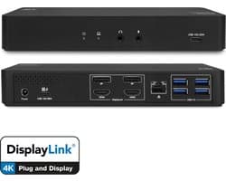 ACT USB-C Docking Station 4K, voor 2 HDMI of DisplayPort monitoren, DisplayLink AC7160