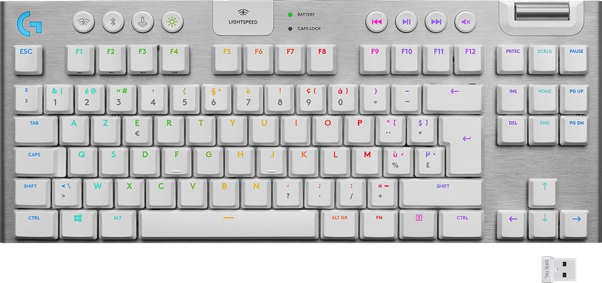 Logitech G915 TKL - Mechanisch Gaming Keyboard - Draadloos - Tactile - QWERTY (ISO) - Wit — afbeelding 1