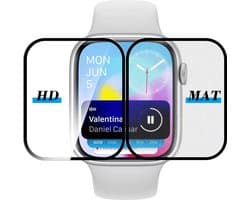 Stravo [2-pack] HD & Matte TPU Screenprotector voor Apple Watch Series 9/8/7 41mm, 3D Volledige Dekking, Waterdicht, Eenvoudige Montage, Anti-Bubbels, Beschermende Folie in Mat en HD voor iWatch 41mm Series 9 8 7