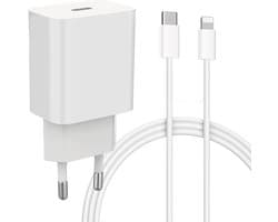 USB C Snellader + USB C Kabel - 2 Meter - Geschikt voor Apple Lightning iPhone en iPad - Type C-Oplader Adapter voor 14/14 Plus/14 Pro/14 Pro Max/13/12/11/SE/Pro