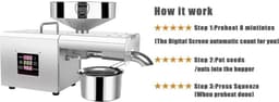 Automatische machine voor oliepers, commerciële olie-extractor, voor kokosnoot, olijfzaad, linnen, pinda, ricinus, hennep, knoopzaad, kanula, sesam — thumbnail 4