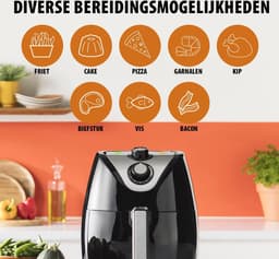 Airfryer XXL Inhoud 4,5 Liter – Geschikt voor het hele gezin - 1500 Watt - Zwart — thumbnail 5
