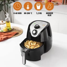 Airfryer XXL Inhoud 4,5 Liter – Geschikt voor het hele gezin - 1500 Watt - Zwart — thumbnail 2