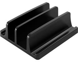 YONO Laptop Standaard Verticaal – Houder geschikt voor Macbook - XL - Verticale - Kunststof - Zwart