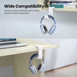 Koptelefoon Houder voor onder Bureau - Koptelefoon Standaard - Verstelbare Headset Stand - Headset Hanger - Headset Standaard - Koptelefoon Haak - Hoofdtelefoon Hanger — thumbnail 2
