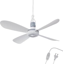 Plafondventilator - 2 Meter lang Snoer - 40cm Ø - Kunststof - Slaapkamer - Woonkamer - Plafond Ventilator - 5W - Opvouwbaar - Stil 25 dB - Wit — thumbnail 1