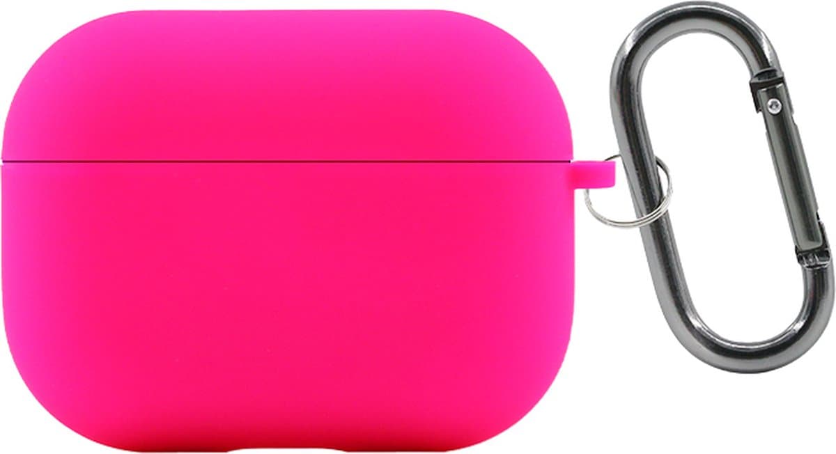 Siliconen Case voor Apple AirPods Pro en Pro 2 – Schokabsorberende Beschermhoes met Clip – Val- en Krasbestendig – Zacht Silicone Hoesje – Ondersteunt Draadloos Opladen – Perfecte Pasvorm – Stijlvol en Duurzaam – Neon Roze — afbeelding 1
