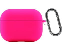 Siliconen Case voor Apple AirPods Pro en Pro 2 – Schokabsorberende Beschermhoes met Clip – Val- en Krasbestendig – Zacht Silicone Hoesje – Ondersteunt Draadloos Opladen – Perfecte Pasvorm – Stijlvol en Duurzaam – Neon Roze