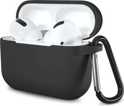 Hoesje geschikt voor Airpods Pro 2019 - Schokbestendig siliconen Case Silicone met clip - Zwart — thumbnail 1