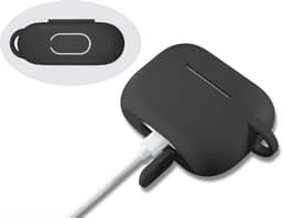 Hoesje geschikt voor Airpods Pro 2019 - Schokbestendig siliconen Case Silicone met clip - Zwart — thumbnail 2