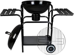 EASTWALL Charcoal Grill barbecue - BBQ met zijtafel - Mobiele houtskool barbecue - Ø 46.5 cm - RVS - Zwart — thumbnail 1