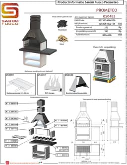 Sarom Fuoco - Betonnen barbecue - Prometeo - Houtskool en hout - 125 x 64 x 215,5 cm — thumbnail 3