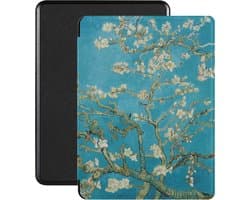 Lunso - Geschikt voor Kobo Glo / Glo HD / Touch 2.0 hoes (6 inch) - Vegan Saffiano Leren sleep cover - Van Gogh Amandelbloesem