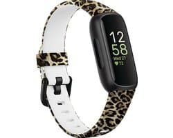 Siliconen Smartwatch bandje - Geschikt voor Lucky Leopard Fitbit Inspire 3 bandje - Strap-it Horlogeband / Polsband / Armband - Maat: Maat S