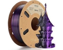 Eryone - Duo silk - Black + Purple - PLA Filament - 1Kg 1,75mm - Voor 3D-printer en 3D-pen - Zwart en Paars