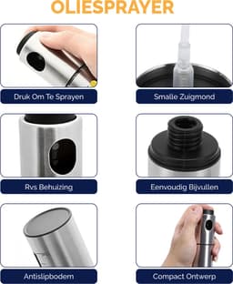 PROKING Olijfolie sprayer - BBQ fles verstuiver - Airfryer keuken spray - Kokos olie - Olijf olie — thumbnail 3