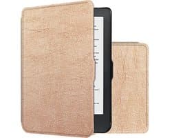 Hoes Geschikt voor Kobo Clara HD Hoesje Bookcase Cover Book Case Hoes Sleepcover - Rosé Goud