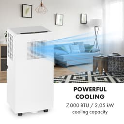 Klarstein mobiele airconditioner met luchtafvoerslang, 4-in-1 airconditioner met ventilator, luchtontvochtiger & nachtmodus, kleine & draagbare airconditioner voor thuis & op kantoor, app-bediening, 7000 BTU - voor 23 m² - Afstandsbediening 3-in-1 — thumbnail 20