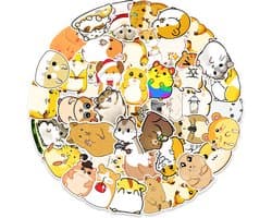 Vrolijke Hamster Stickers | 50 stuks | Stickermix voor laptop, muur, fiets, skateboard, koelkast etc. | Dieren/Huisdier Geschikt voor kinderen