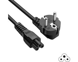 Stroomkabel C5 met Euro Plug - Voedingskabel TV, Monitor, LCD, Printer, PC - Maximaal 250V / 10A / 2500W - Stroomkabel 3 Aderig - Stroomdraad - C13 Kabel - Apparaatsnoer - Stekker - Voedingskabel