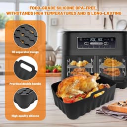 Airfryer Accessoires voor Ninja AF300EU AF400EU 7.6L-9.5L, Silicone Vorm voor Ninja Airfryer, BPA-vrije Airfryer Accessoires — thumbnail 5