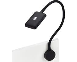LED Leeslamp Zwart met Flexibele Arm en USB Oplaadpoorten - Touchsensor Dimbaar