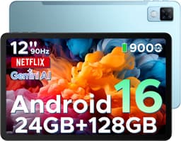 DOOGEE U12 - Tablet - Tablets - 24GB RAM+128GB ROM (2 TB/TF) - 12 inch+90Hz - 9000mAh/18W - Gemini AI - UNISOC T7255 - 13 MP+8 MP - 7,8 mm ultradun - WiFi 5 - Widevine L1 - GPS - Face ID - OTG - FM - Blauw — thumbnail 1