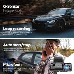 AZDome M770 Pro 1CH 4K Wifi Gps dashcam voor auto - 4K + FullHD resolutie - Night vision - Parkeerbeveiliging - 64gb Micro SD kaart - 3,0 inch LCD scherm - 170 + 140 graden kijkhoek - Nachtzicht — thumbnail 6