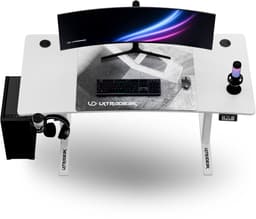 Ultradesk LEVEL V2 – Bureau voor Gaming, Home Office & Kantoor – Wit – Elektrisch verstelbaar – Incl. XL Muismat & Accessoires — thumbnail 1