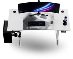 Ultradesk LEVEL V2 – Bureau voor Gaming, Home Office & Kantoor – Wit – Elektrisch verstelbaar – Incl. XL Muismat & Accessoires