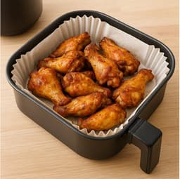 Papieren Inzetvellen voor Airfryer – 300 stuks – 20×20 cm — thumbnail 2